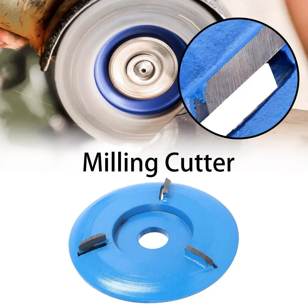 

90mm Wooden Material Carving Disc Tool 3 Teeth Woodworking Turbo Tea Tray Digging Milling Cutter For 16mm Aperture Angle Grinder