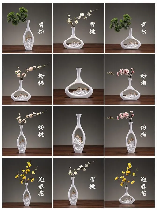 Новая китайская античная ваза домашнее Вино шкаф декоративная керамика сухая ваза украшение гостиной ваза для кухонного стола