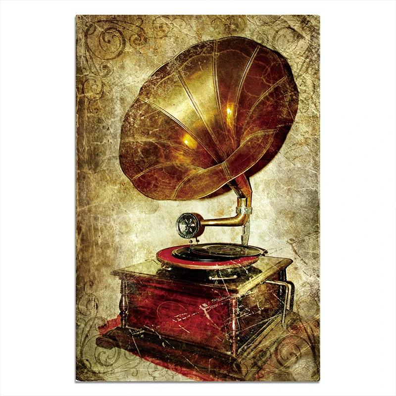 Copper Vintage Gramophone Posters And Canvas Print Painting Art Copper Vintage Gramophone Posters And Canvas Print Painting Art