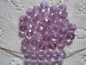 

2017 Time-limited Direct Selling Oval Shape 50pcs Lovely Lilac Faceted Rondell Crystal Beads 8mm X 6mm