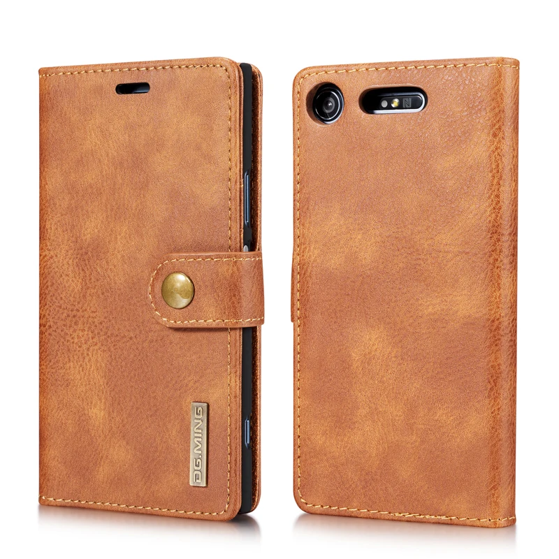 

sFor Sony Xperia X Compact Case XZ XZ1 Cover DG.MING 2 in 1 Luxury Multifunction Wallet PU Leather Fundas Card Slot Magnetic