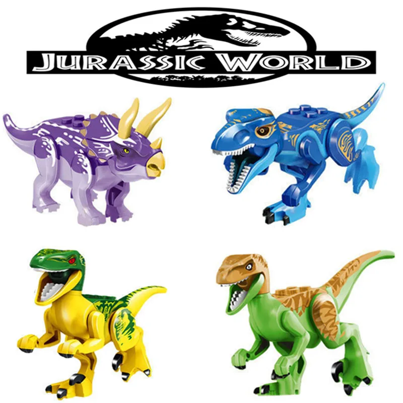 

Jurassic Single Sale Dinosaurs park Pterosauria Triceratops Indomirus T-Rex World Figures legoing Bricks Toys Building Blocks