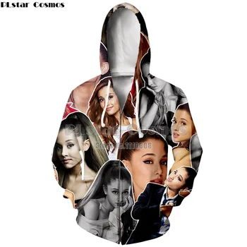 

PLstar Cosmos Newest zipper Hoodie Sweatshirts Women men 3D printed Ariana Grande jacket Top Long sleeve hoodies coat