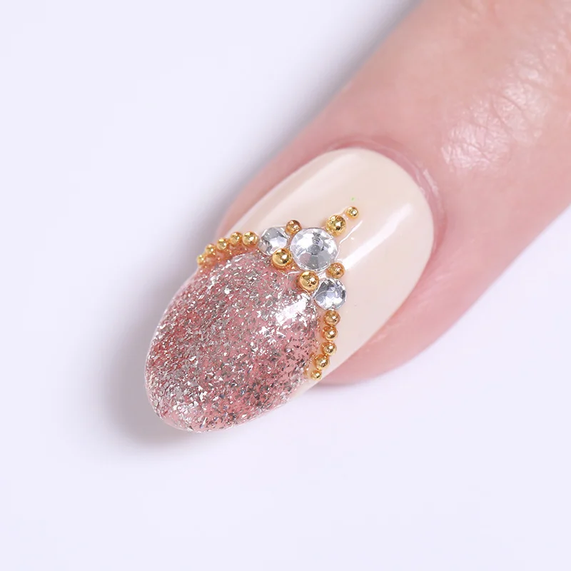 0,4/0,6 мм маленькие Мини-бусины для ногтей из нержавеющей стали для украшения ногтей из розового золота, разноцветные металлические стразы для самостоятельного изготовления гвоздей