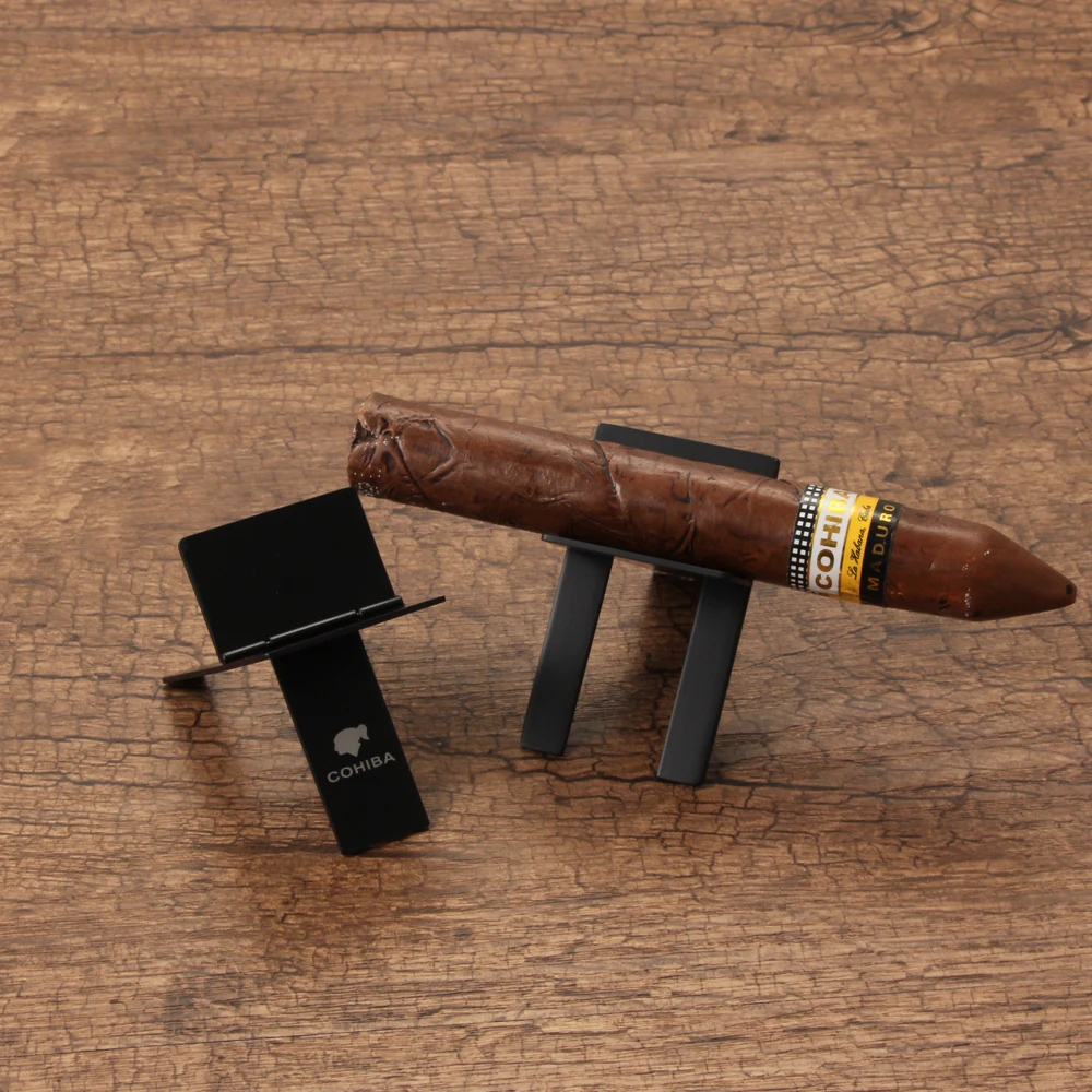 Держатель для сигар COHIBA, отличная Серебряная Складная подставка для сигар из нержавеющей стали, Карманный держатель пепельницы для сигар