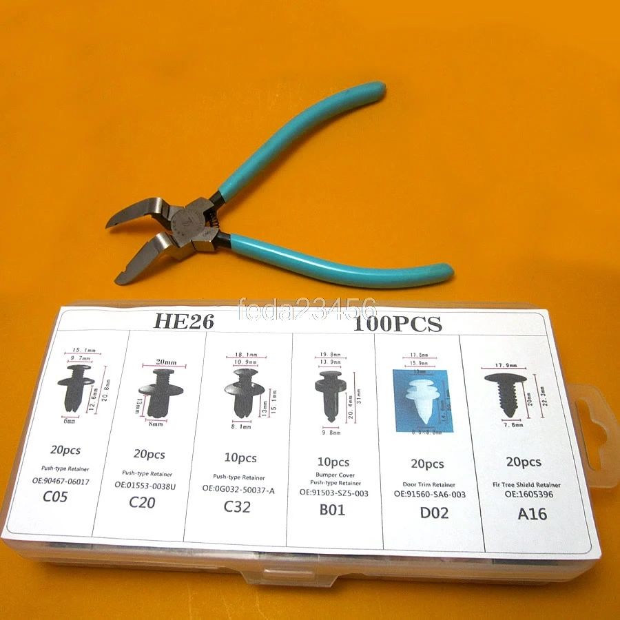 100x Door Panels Bumper Cover Fender Automotive Plastic Fasteners Clip