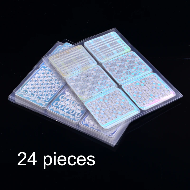 24 hojas/conjunto de plantillas irregulares huecas sello Vinyls lƔser plata uƱas arte pegatinas 24 estilos diferentes manicura DIY herramientas 24 hojas/conjunto de plantillas irregulares huecas sello Vinyls lƔser plata uƱas arte pegatinas 24 estilos diferentes manicura DIY herramientas
