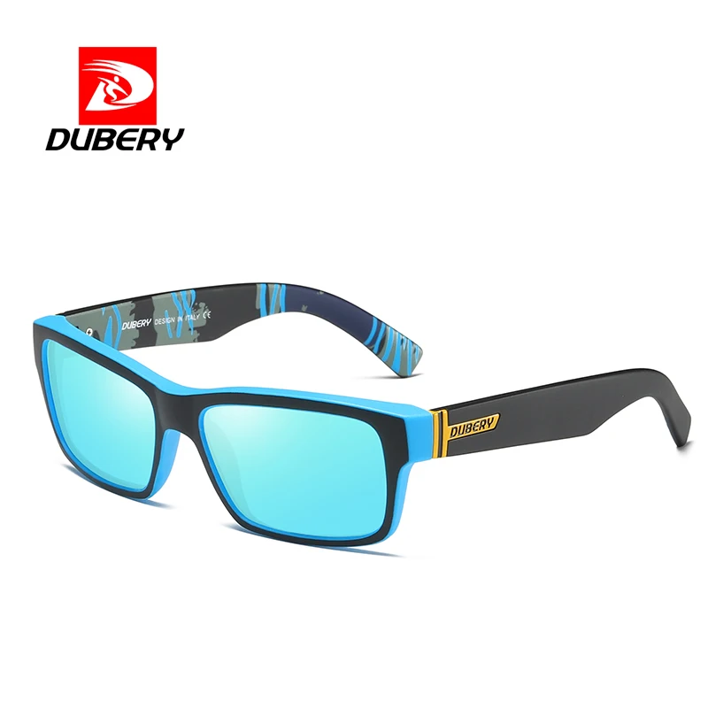 DUBERY Spuare зеркальные поляризованные солнцезащитные очки мужские водительские очки покрытие модные квадратные мужские летние UV400 прямоугольные очки - Цвет линз: 06