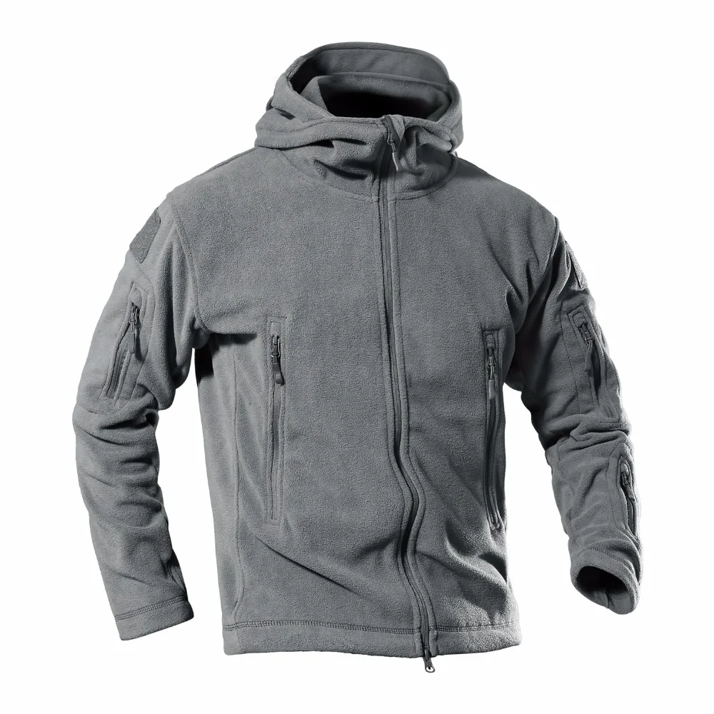 Spring Men Tactical Fleece Sweater Outdoor Warm Windproof Clothes Male Hooded Climbing Hiking Trekking Hunting Jacket Sport Coat
