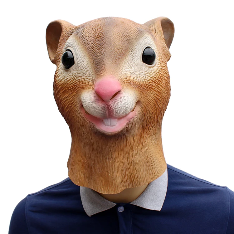 

squirrel Funny Latex Unisex Movie Cosplay Anime costume Prop Adult Animal Party Mask for Halloween
