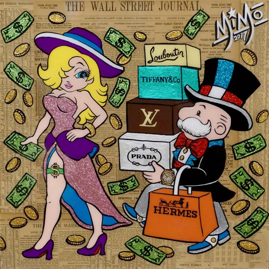 Alec Monopolys Shopping Spree HD настенный холст с печатью постера живопись декоративные для