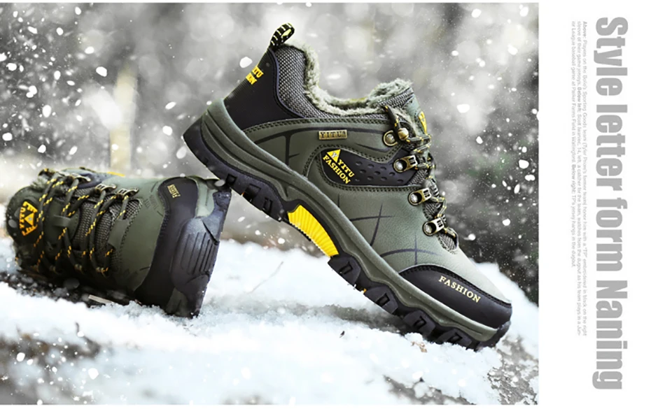 Cungel осень/зима Кроссовки мужские уличные походные ботинки треккинг сохраняет тепло плюшевая нескользящая обувь альпинизм обувь