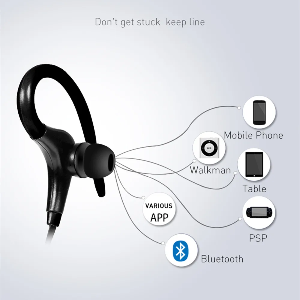 Lamyik Ушные крючки Беспроводной наушники Bluetooth спорта гарнитуры шейным V4.1 стерео
