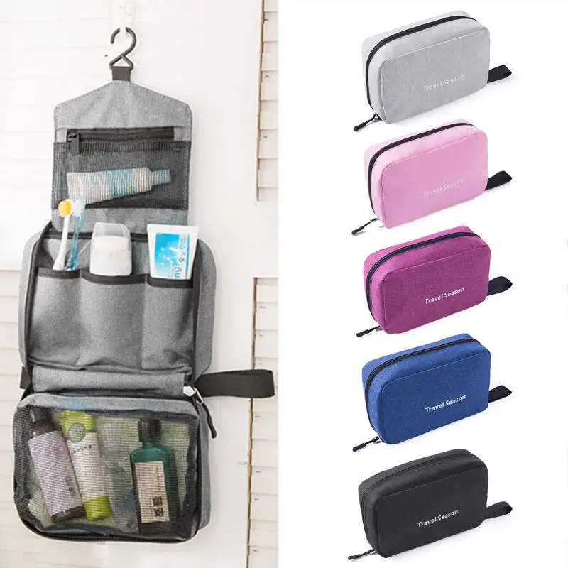 

Fashion New Men Women Travel Toiletry Case Bag Stationery Organizer Unisex Casual Cosmetic Makeup Phone Pouch Handbag Hanging