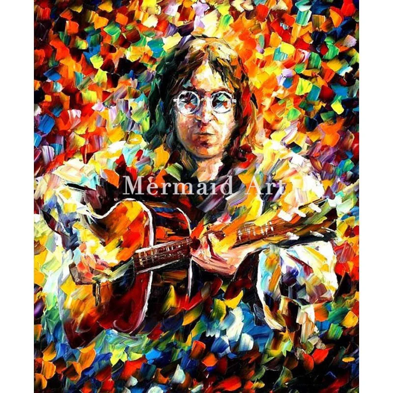 

Hand Painted Oil Painting Portrait Guitar On Canvas For Abstract Palette Knife Painting Living Room Wall Decor Artwork Fine Art