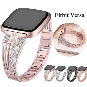 

New Fitness Bracelet Easy To Adjust Fashion Crystal Metal Watch Band Wrist Strap for Wearable Devices Relogios