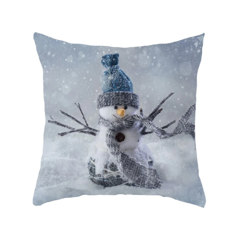 

Christmas Tree Pillowcase Snow Cushion Flower and Birds Decor Sleigh Ride Seat Gift