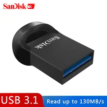 Двойной Флеш-накопитель SanDisk Fit USB флеш-накопитель 64Гб CZ430 16 Гб мини USB флэш-накопитель 3,1 до 130 МБ/с. флешки Высокая Скорость USB 3,0 флэшку 32gb 128G