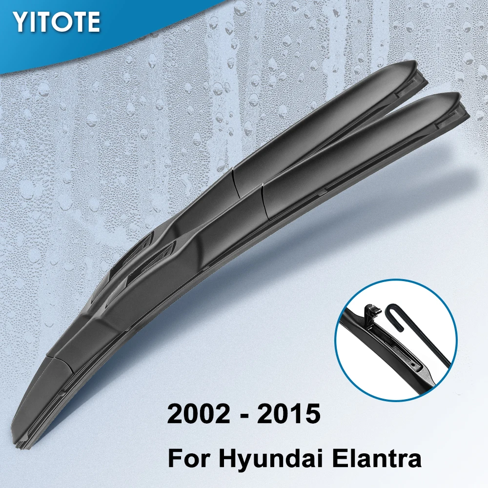 

YITOTE Hybrid Wiper Blades for Hyundai Elantra Fit Hook Arms Model Year from 2000 to 2015