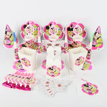 

115pcs MIinnie Kids Favors Party Birthday Supplies Kids Birthday Party Decorations Baby Event Decoration Banners Supplies