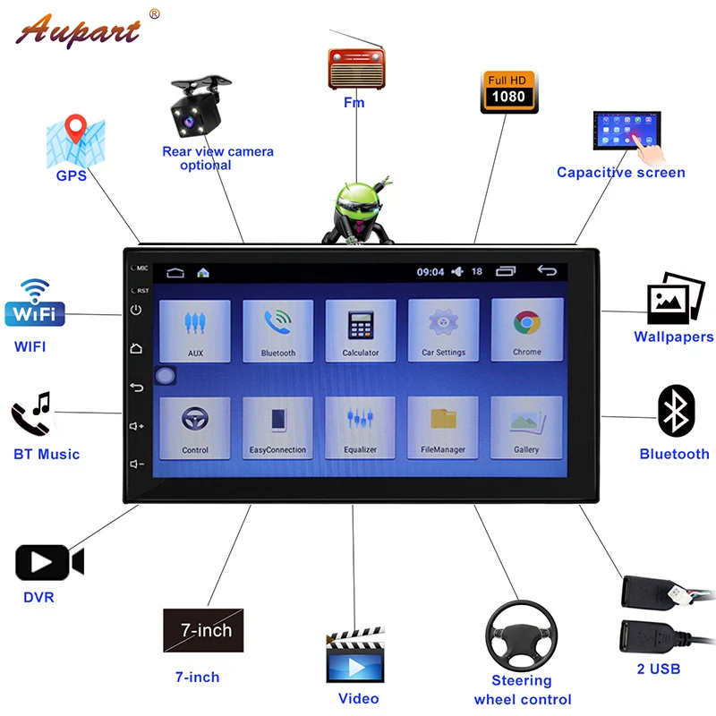Perfect Android 7.0 Navigation 2 din for passat b6 car radio gps din radio car stereo 2din autoradio with rear view camera 1