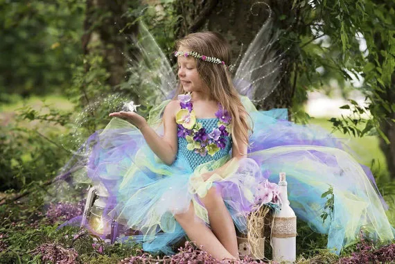 Flower Princess Tinkerbell Fairy Dress Vintage Ball Gown for Teenager Girls Birthday Wedding Evening Birthday Tutu Dress Clothes (9)