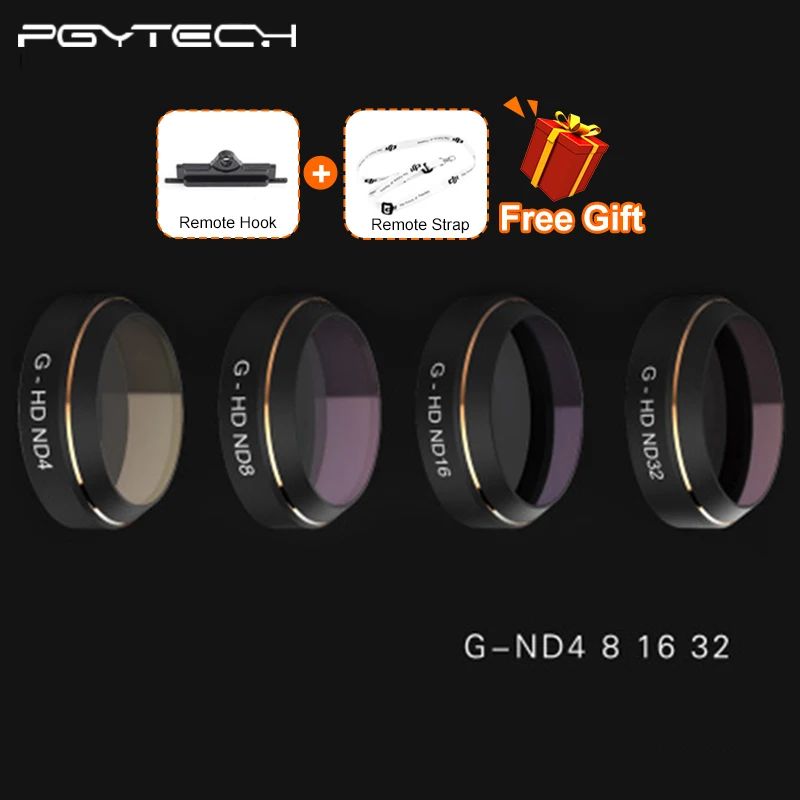 Комплект фильтров для объектива камеры PGYTECH 4 шт./компл. ND4 ND8 ND16 ND32 аксессуары DJI Mavic