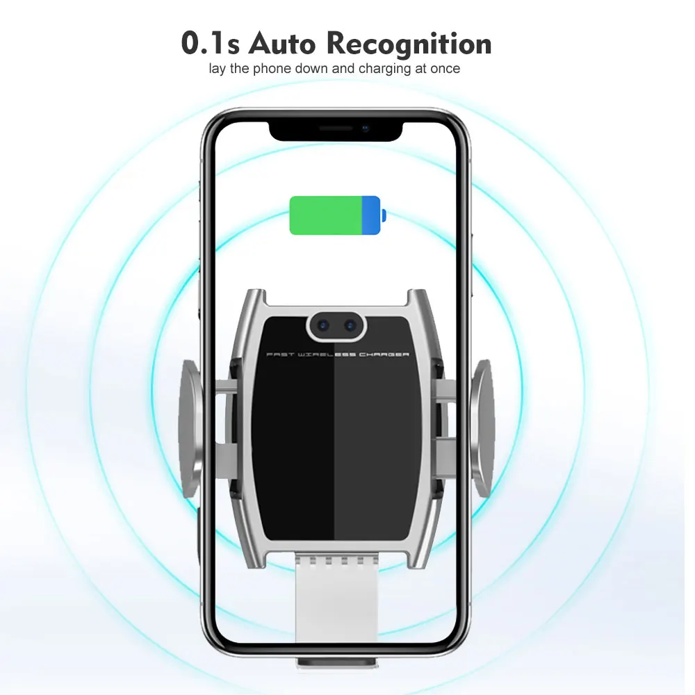 15W Qi Fast Car Wireless Charger Infrared Sensor Phone Holder For Huawei Mate30 Pro iPhone 11 Pro Samsung S10 Automatic Clamping