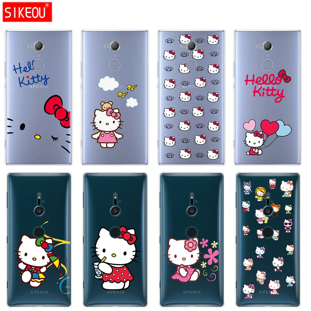 

silicone Cover phone Case for sony xperia XA1 XA2 ULTRA PLUS L1 L2 XZ1 XZ2 compact XZ PREMIUM hello kitty coque funda