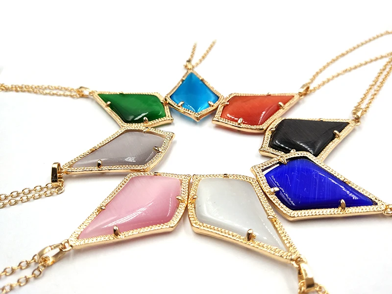 2019-New-Spring-Summer-Small-Water-Drop-Cat-Eye-Stone-Inlay-Multi-Color-Pendant-Necklace-Have