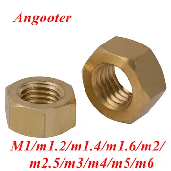 

100pcs DIN934 Brass Hex Nuts Thread M1 M1.2 M1.4 M1.6 M2 M2.5 M3 M4 M5 M6 Copper Brass Hexagon Nut Screw Nuts