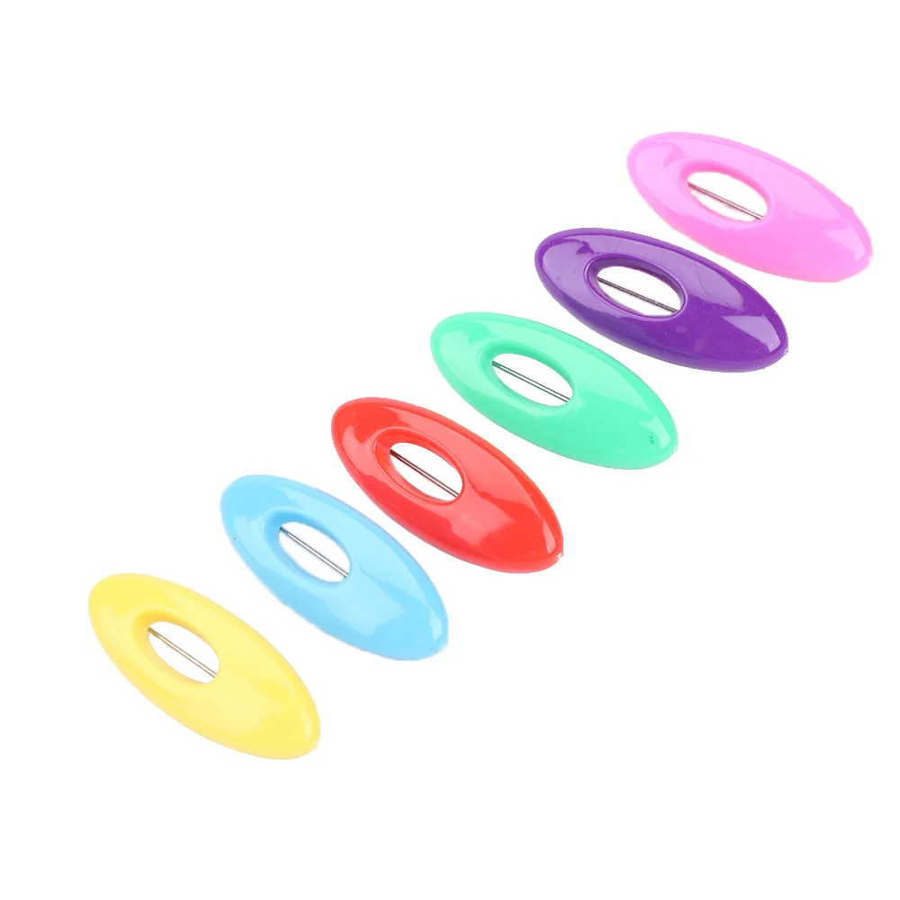 

6 Pcs/set Convenient Oval Shape Enamel Safety Pins For Women Locking Scarf Buckle Craft Pins Multipurpose Apparel Sewing Pins