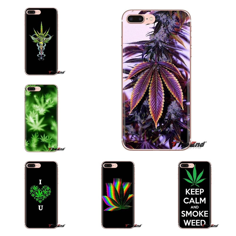 Soft Transparent Shell Covers For Xiaomi Redmi 4A S2 Note 3 3S 4 4X 5 Plus 6 7 6A Pro Pocophone F1 leaf drugs leaves weeds |