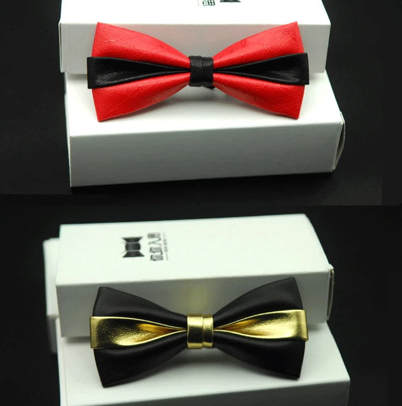 Ninirusi из искусственной кожи Для мужчин Bling Bow Tie Solid бабочка Gravata Новое поступление модные corbatas Hombre Свадебная вечеринка Для женщин Bowties