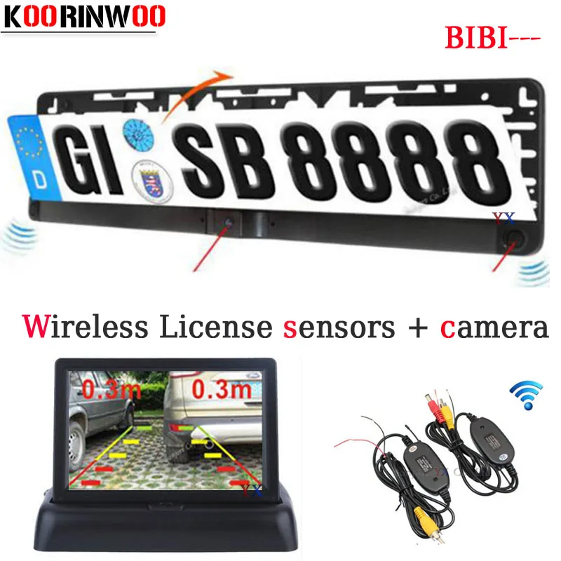 

Koorinwoo Dual Core CPU Parktronic Car Parking Sensor Radars 2 Car Monitor CCD HD Rear view camera Reversing Wireless System