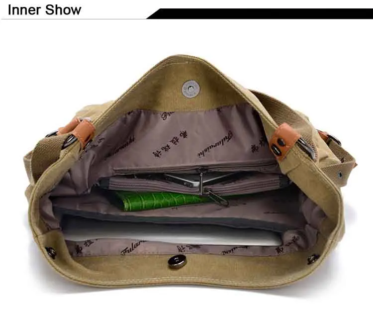 Women's Washed Canvas Handbag Large Capacity Shoulder Bags Female Casual Crossbody Tote Lady Vintage Camel Black Messenger Pack (16)