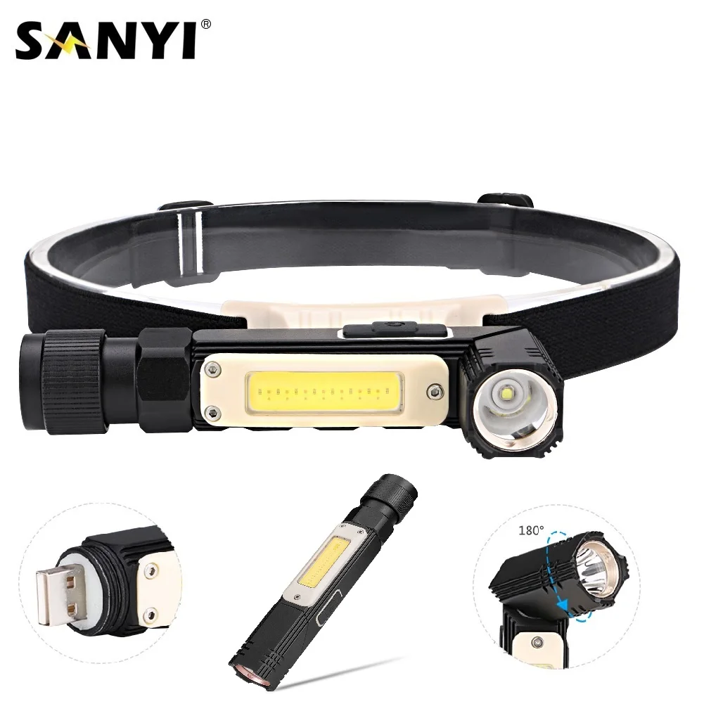 

USB Rechargeable Headlamp Headlight 5 Modes XPG COB LED Flashlight Magnetic Torch Working Lamp Head Light For Night Fishing