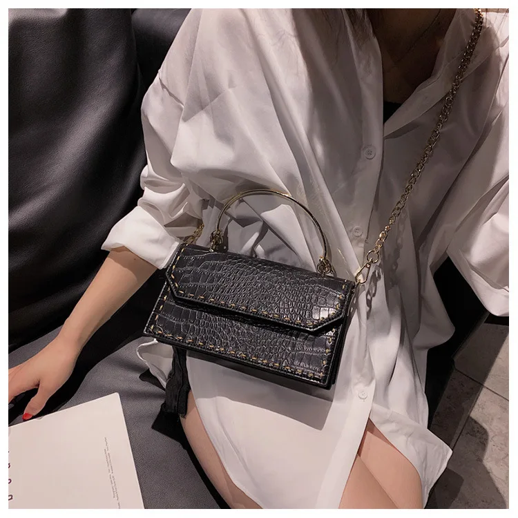 Сумка-тоут с узором «крокодиловая кожа», модная новинка, качественная кожаная женская дизайнерская сумка на цепочке, сумка через плечо, женская сумка