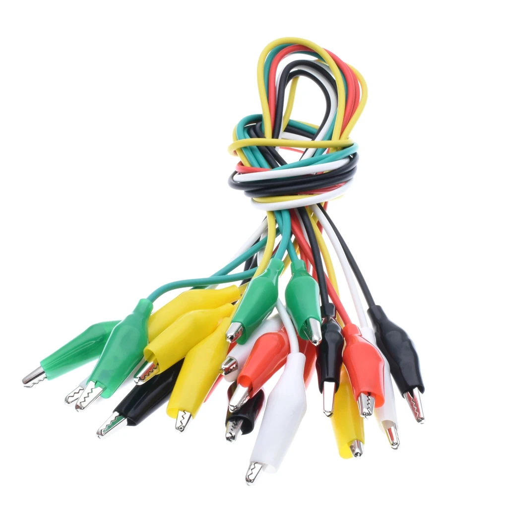 

10pcs 50cm Alligator Clips Electrical DIY Test Leads Alligator Double-ended Colorful Crocodile Clips Roach Clip Test Jumper Wire