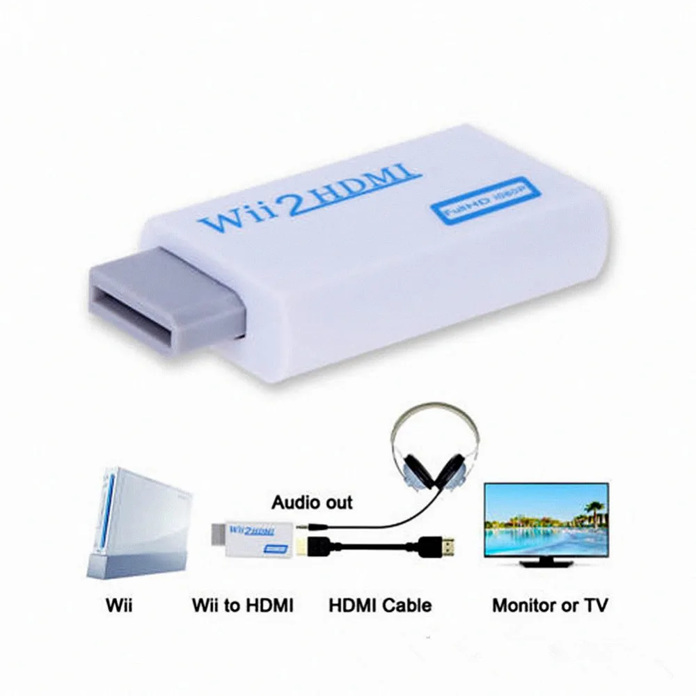 Высокое качество для wii к HDMI wii 2 HDMI опора для переходника Full HD 1080 P выход 3,5 мм аудио видео выход для wii 2