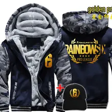 Мода Rainbow Six Siege для мужчин wo для мужчин теплое толстое пальто куртка Осень Зима Теплый Бархатный Свитшот топ толстовки
