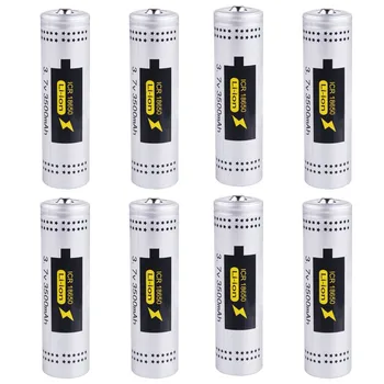 

8PCS Rechargeable lithium battery 18650 cylindrical battery 3.7V 3500mAh lithium batteie power high discharge Flashlight c0611