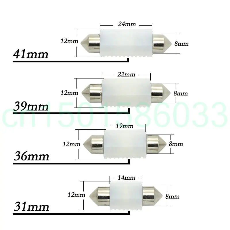 4 шт. 31 мм 36 мм 39 мм 42 мм Festoon купол/карта светильник светодиодный лампы DE3423 DE3425 6411 6413 6418 C5W Керамика