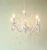 Vintage Wrought Iron Crystal Chandelier White Ceiling lamp E14 Candle Lights Lighting Fixture ► Photo 1/6