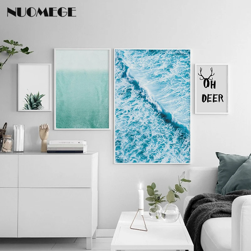 

Nordic Landscape Decoration Picture Sea Wave Poster And Prints Pineapple Wall Art Prints Canvas Painting For Living Room