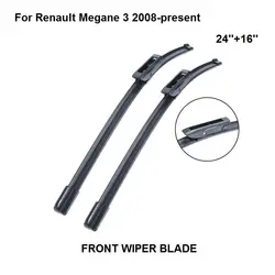 Щетка стеклоочистителя для Renault Megane 3 24 ''+ 16'' 2 шт. ветровое стекло 2008-настоящее резиновые автомобильные аксессуары