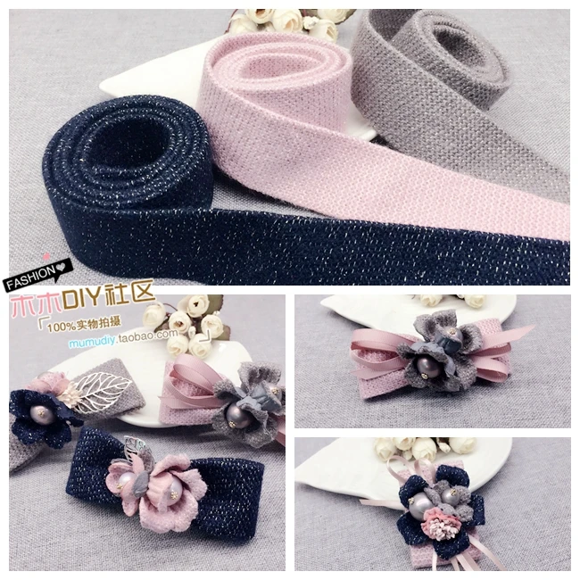 

Wooden DIY Community Hand-made DIY Material 4 Cm Gold Wool Cloth Strap.