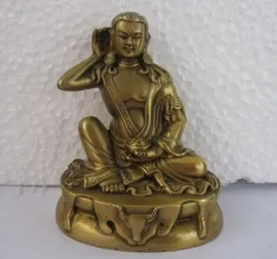 

Tibet Buddhism Pure Bronze Arhat Milarepa Buddha Statue