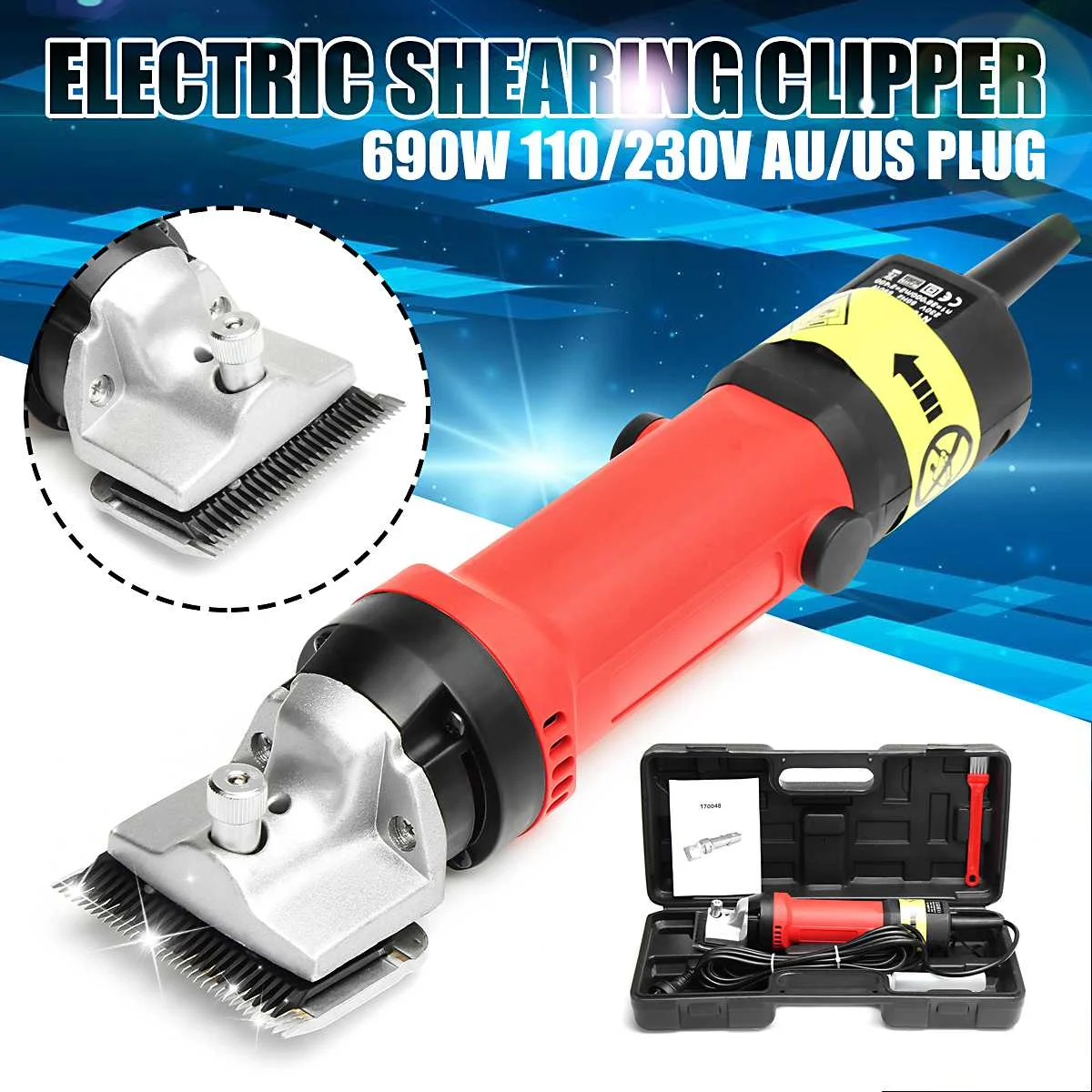 

Doersupp 690W Electric Horse Sheep Clipper Sheep Goat Trimmer Shaver Cutter Horse Farm Shearing Machine US/AU Plug 110V/230V