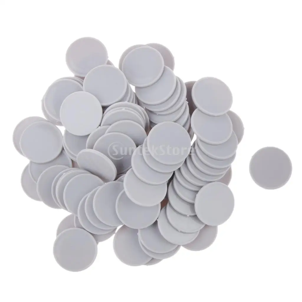 100 Pieces Plastic Poker Chips Bingo Markers Token Toys for Party Casino Board Game Accessory